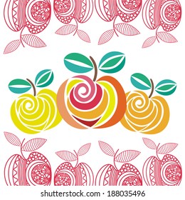 Apples pattern vector illustration