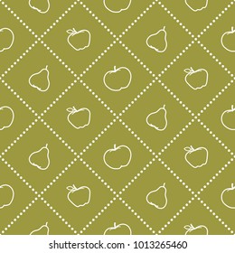 Apples and pears juicy fruit. Seamless pattern. Design for announcement, advertisement, banner or print.