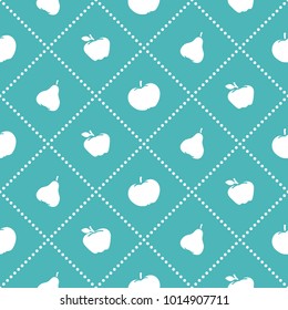 Apples and pears juicy fruit. Seamless pattern. Design for announcement, advertisement, banner or print.