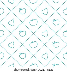 Apples and pears juicy fruit. Seamless pattern. Design for announcement, advertisement, banner or print.