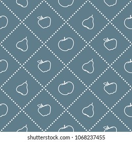 Apples and pears juicy fruit. Seamless pattern. Design for announcement, advertisement, banner or print.
