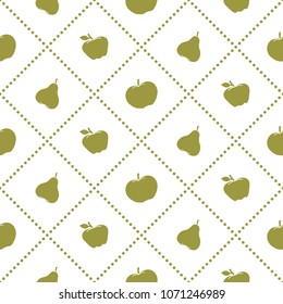 Apples and pears juicy fruit. Seamless pattern. Design for announcement, advertisement, banner or print.