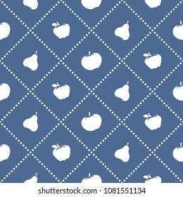 Apples and pears juicy fruit. Seamless pattern. Design for announcement, advertisement, banner or print.