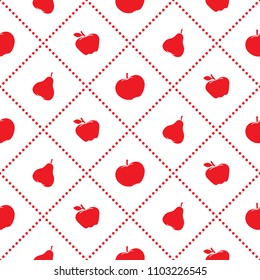 Apples and pears juicy fruit. Seamless pattern. Design for announcement, advertisement, banner or print.