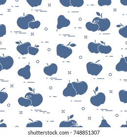 Apples and pears juicy fruit. Seamless pattern. Design for announcement, advertisement, banner or print.