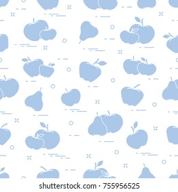 Apples and pears juicy fruit. Seamless pattern. Design for announcement, advertisement, banner or print.