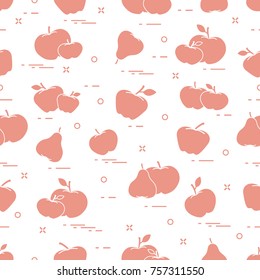 Apples and pears juicy fruit. Seamless pattern. Design for announcement, advertisement, banner or print.