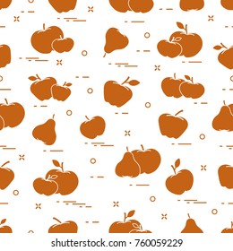 Apples and pears juicy fruit. Seamless pattern. Design for announcement, advertisement, banner or print.