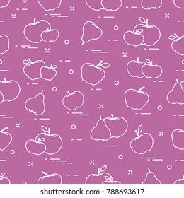 Apples and pears juicy fruit. Seamless pattern. Design for announcement, advertisement, banner or print.