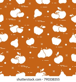 Apples and pears juicy fruit. Seamless pattern. Design for announcement, advertisement, banner or print.
