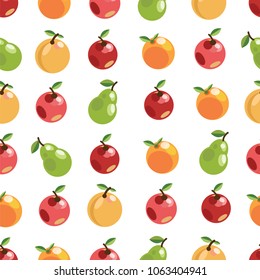 apples pears oranges. seamless pattern