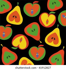Apples and pears pattern vector
