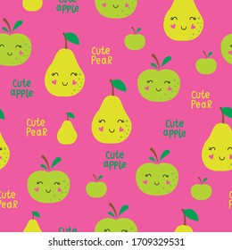 Apples and pears seamless pattern