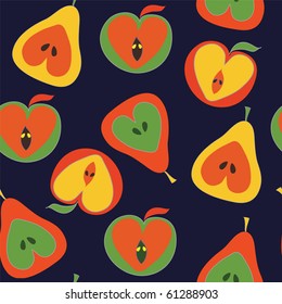 Apples and pears seamless pattern