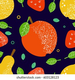 Apples and pears. Seamless pattern. Vector illustration