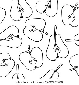 apples and pears. Seamless vector graphic pattern. For wrapping, cover, packaging, printing on fabric