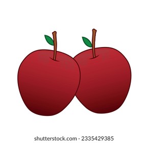Apples, red, fruit, fresh, two