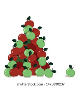  A lot of  apples  red and green. Vector graphics