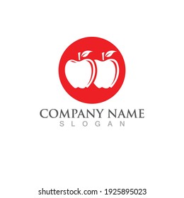 Apples, red logo and symbol icon vector image