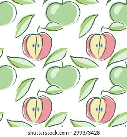 Apples seamless pattern