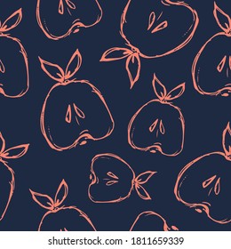 Apples seamless pattern. Background for design paper, fabrics, covers, packaging, wrapping paper.