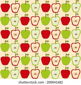 Apples seamless pattern set