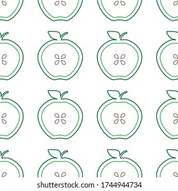 The apples. Seamless pattern, vector. Design for fabric, paper, background, wallpaper.