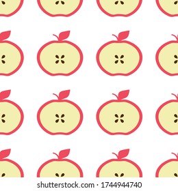 The apples. Seamless pattern, vector. Design for fabric, paper, background, wallpaper.