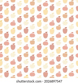 Apples seamless vector pattern design for fabric print, wallpaper or brand package. Abstract apple illustration background.