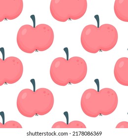 Apples seamless vector pattern on white
