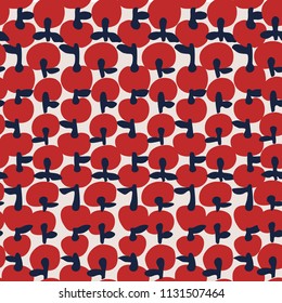 Apples simple flat vector seamless pattern for print on fabric, papers, textile