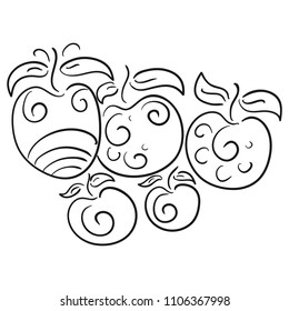Apples. Sketch. Vector illustration