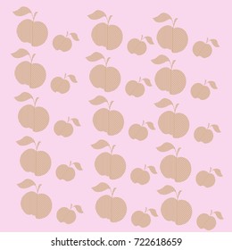 Apples striped pattern . Hand drawn.