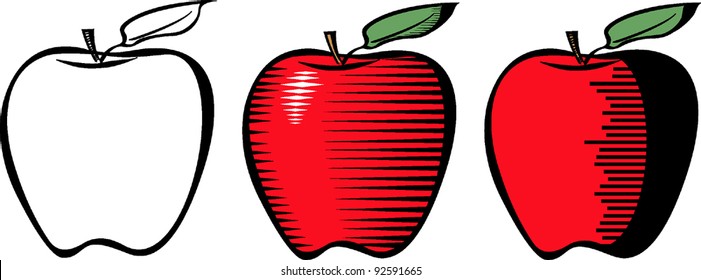 Apples in stylish lines
