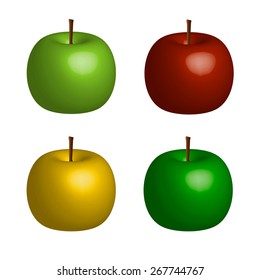 Apples in a vector on a white background.