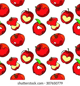 Apples. Vector seamless illustration.