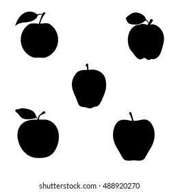 Apples vector silhouette