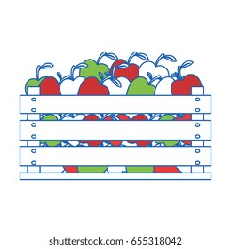Apples in wood box