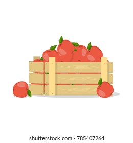 Apples in a wooden box