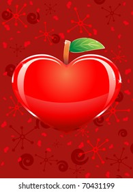 Apple-shaped heart. Vector illustration