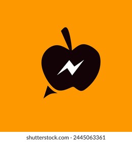 Apple-shaped message vector design to complement logo icons and complementary telecommunications design needs