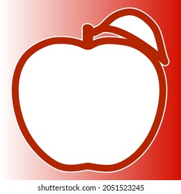 Apple-shaped vector frame with white text space