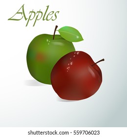 Apples/Realistic isolated apples on a light background