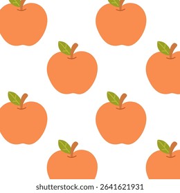 Apple-themed seamless vector background for nature, food, or eco-friendly projects.