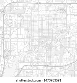 Appleton, Wisconsin, USA, bright outlined vector map with bigger and minor roads and steets created for infographic backgrounds.