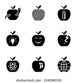 Appletree icons set. Simple set of 9 appletree vector icons for web isolated on white background