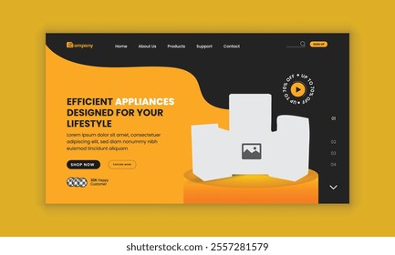  Appliance Accessories landing page ui ux design and Home Appliance website horizontal banner template and home appliance landing page interface design template 
