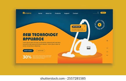  Appliance Accessories landing page ui ux design and Home Appliance website horizontal banner template and home appliance landing page interface design template 
