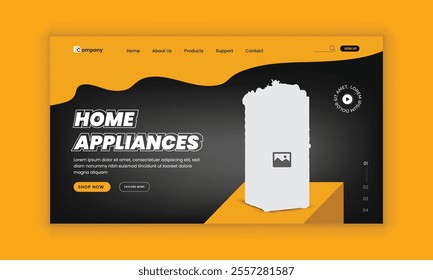  Appliance Accessories landing page ui ux design and Home Appliance website horizontal banner template and home appliance landing page interface design template 
