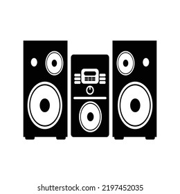Appliance audio sound speaker icon | Black Vector illustration |